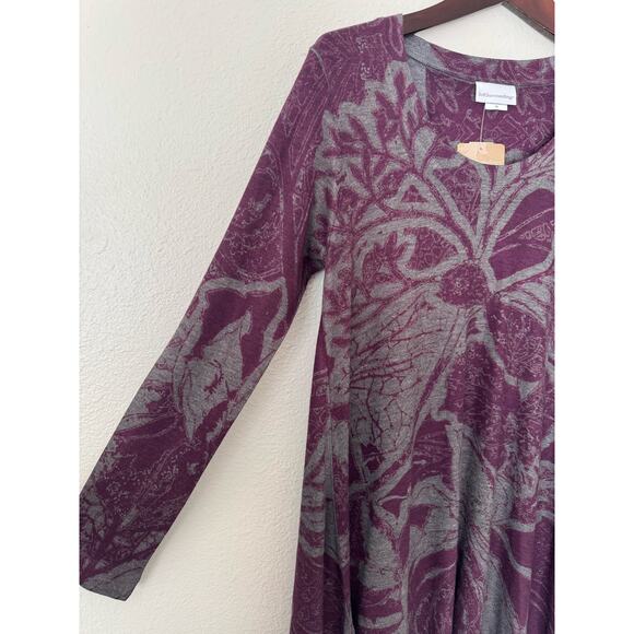 Soft Surroundings Purple Gray Floral Tunic Sweater Size XS NWT - Picture 5 of 5